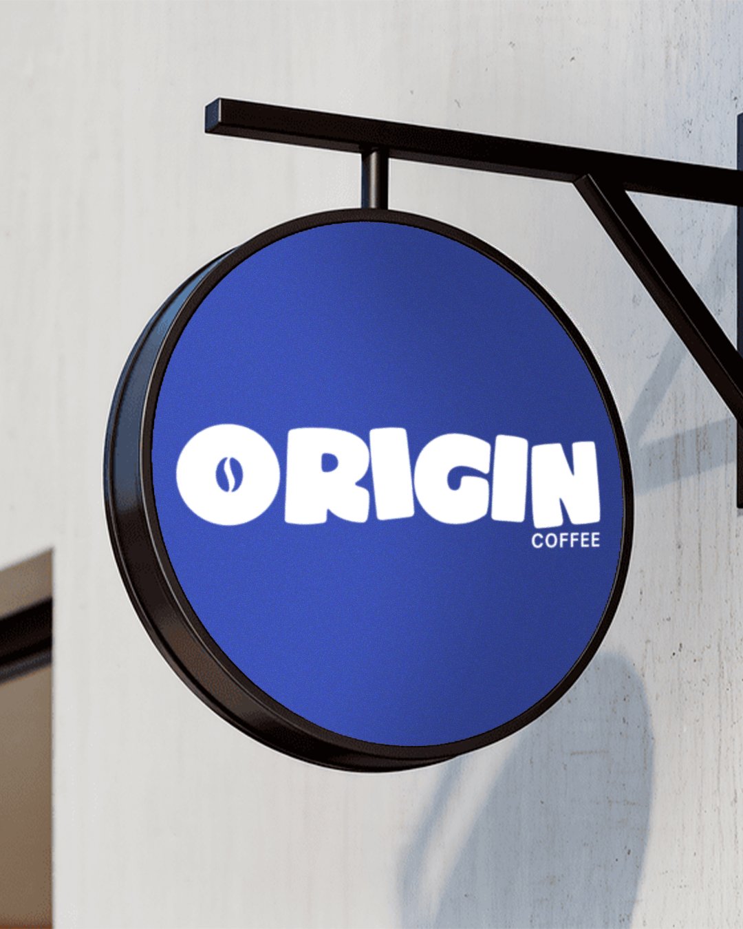 Origin Coffee hanging shop sign
