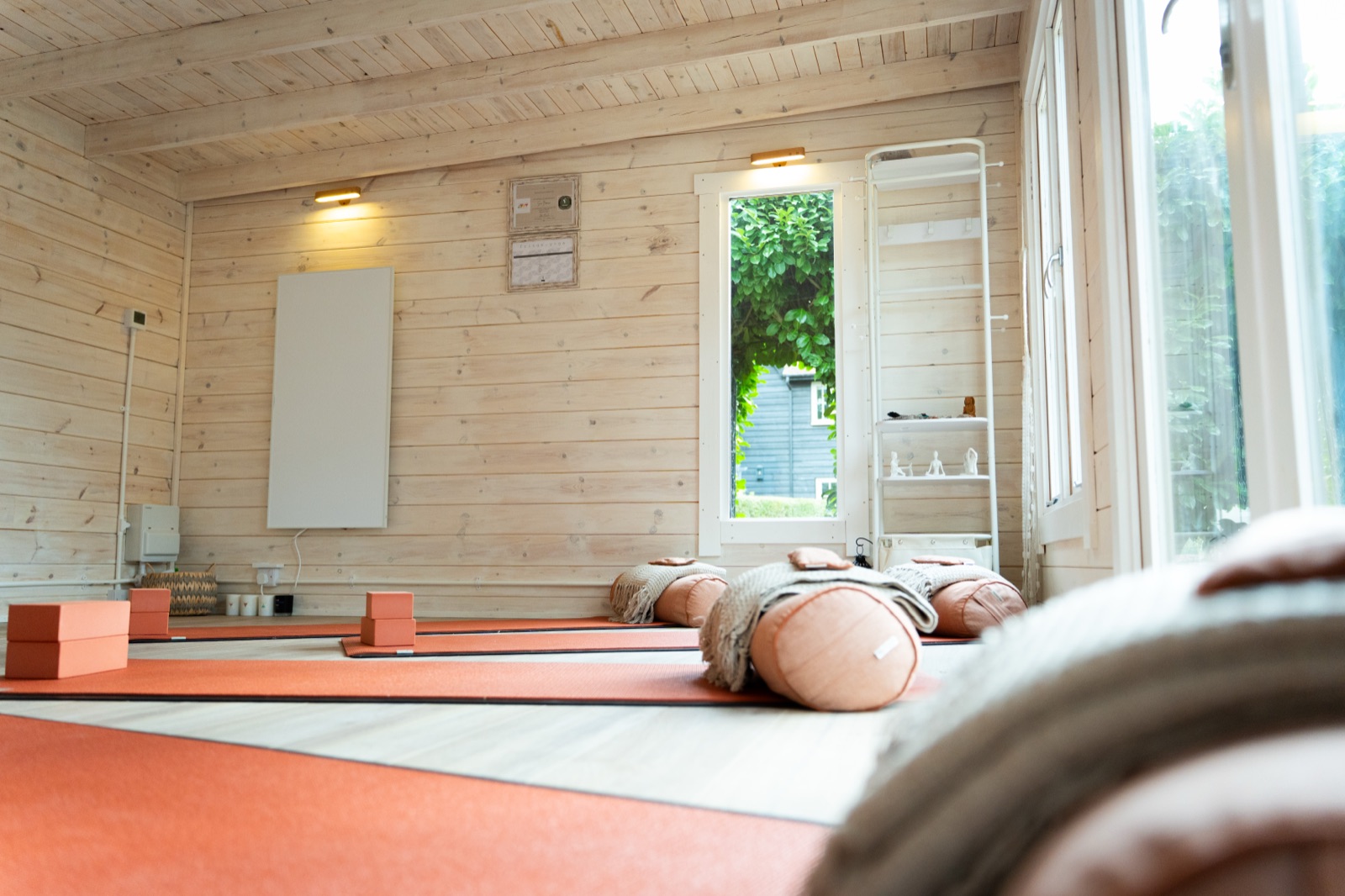 Wide view of the garden studio interior
